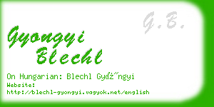 gyongyi blechl business card